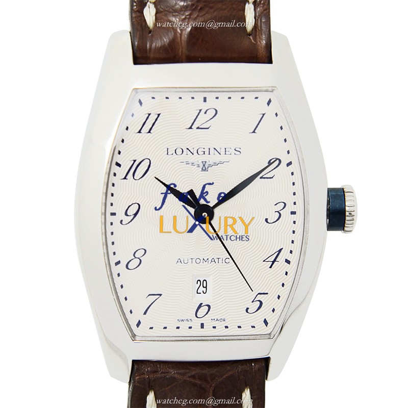 Longines L2.142.4.73.2 Replica Watch, Automatic, Silvery White Dial, Steel Case, Alligator Strap - Luxury Replica Watch