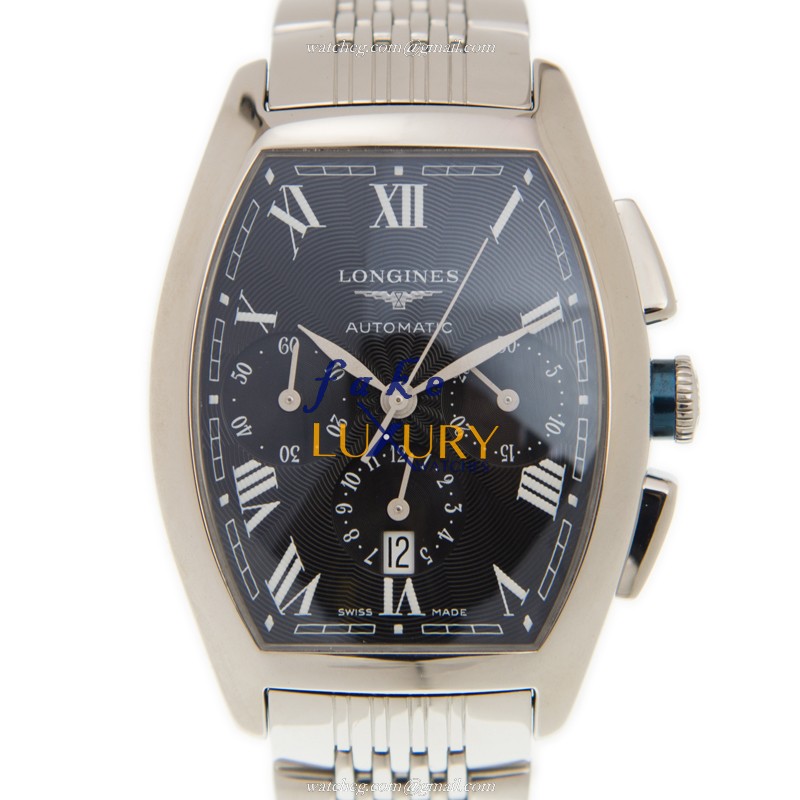 Longines L2.156.4.51.6 Replica Watch, Automatic Movement, Black Dial, Steel Bracelet