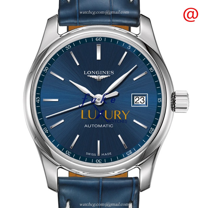 Longines L2.257.4.92.0 MASTER Replica Watch, Blue Dial, Automatic Movement, Alligator Strap