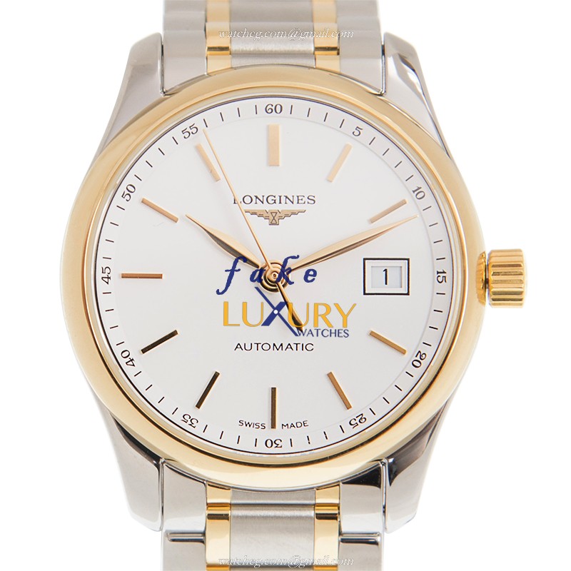 Longines L2.257.5.12.7 Master Automatic 18kt Gold & Steel - White Dial - Replica Watch - Luxury Replica Watch