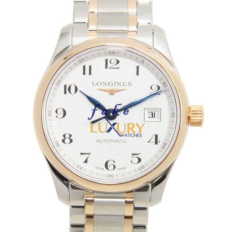 Longines L2.257.5.79.7 Replica Watch, Automatic, 18kt Gold & Steel, Silver Dial, Sapphire Crystal