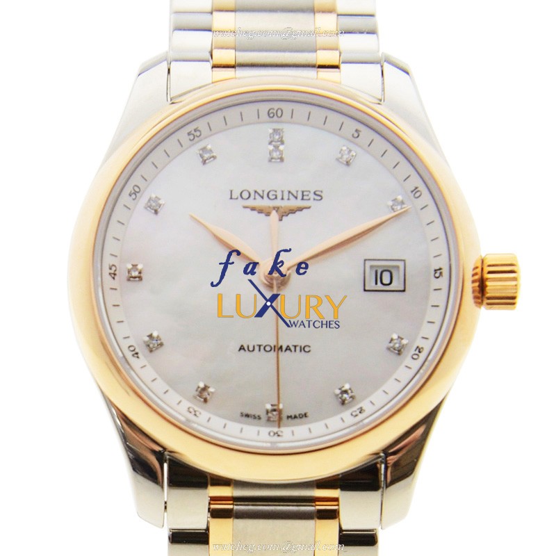 Longines L2.257.5.89.7 MASTER Automatic 18kt Rose Gold & Steel Silver Dial Replica Watch