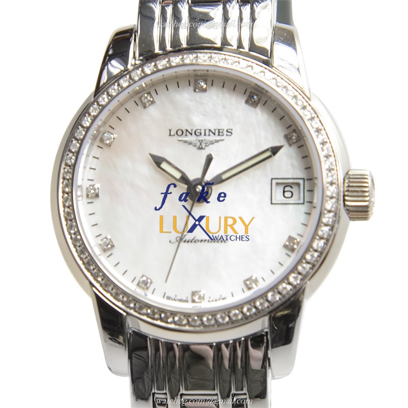 Longines L2.263.0.87.6 Saint Imier Replica Watch, White Mother of Pearl Dial, Steel Bracelet