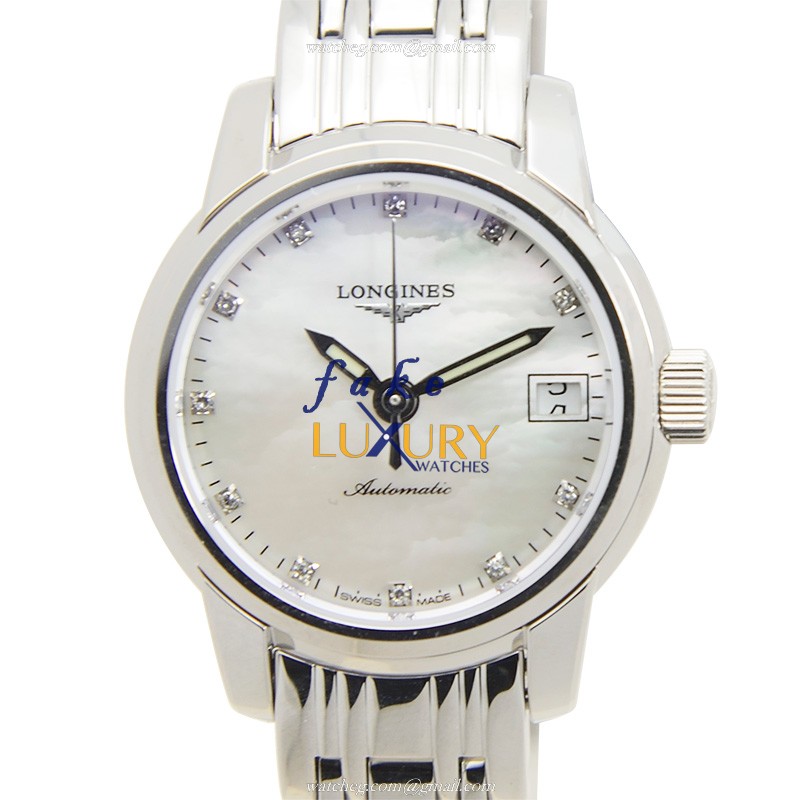 Longines L2.263.4.87.6 SAINT IMIER Auto Stainless Steel Watch, Replica, White Dial, Silver Strap - Luxury Replica Watch