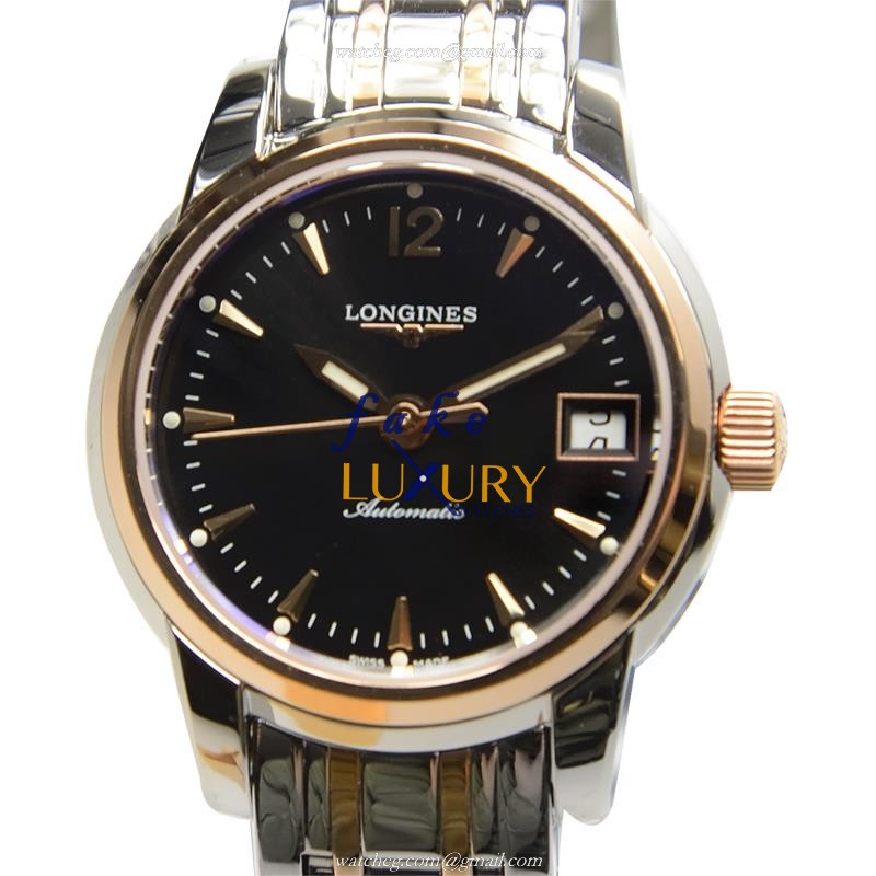Longines L2.263.5.52.7 Saint Imier Automatic 18kt Rose Gold Black Dial Replica Watch