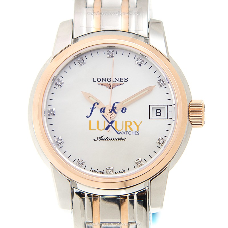 Longines L2.263.5.88.7 Saint Imier Replica Watch White Mother of Pearl Dial 18kt Rose Gold Steel