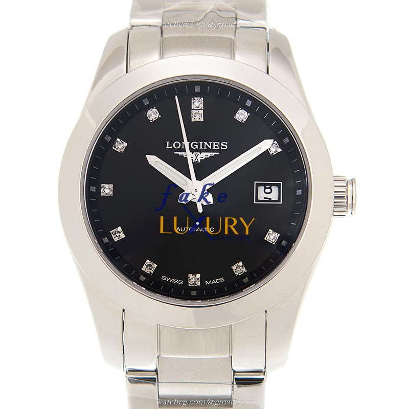 Longines L2.285.4.58.6 Conquest Classic Automatic Stainless Steel Black Dial Replica Watch