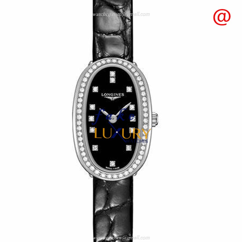 Longines L2.304.0.57.0 Symphonette Automatic Stainless Steel Diamonds Black Dial Replica Watch