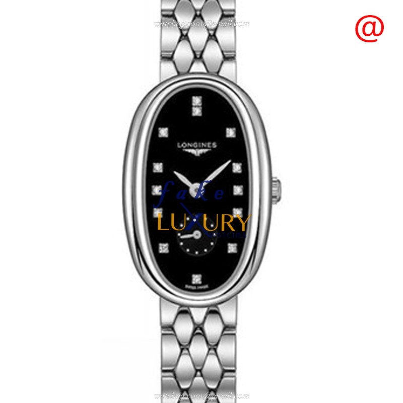 Longines L2.306.4.57.6 Symphonette Replica Watch, Black Dial, Steel Case, Automatic Movement