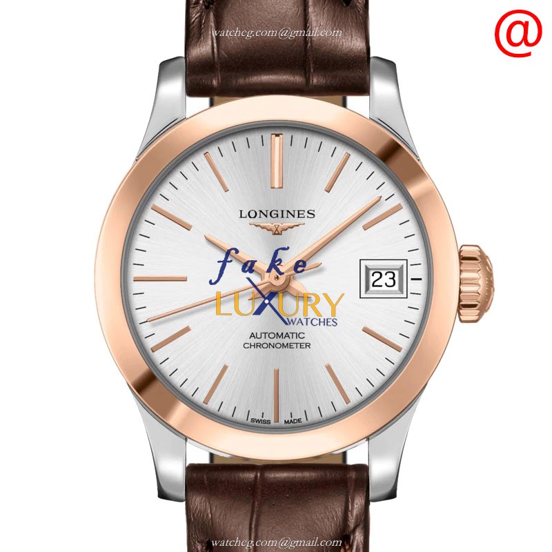 Longines L2.320.5.72.2 - Replica Watch - Record Series - Automatic - 18kt Rose Gold & Steel Case