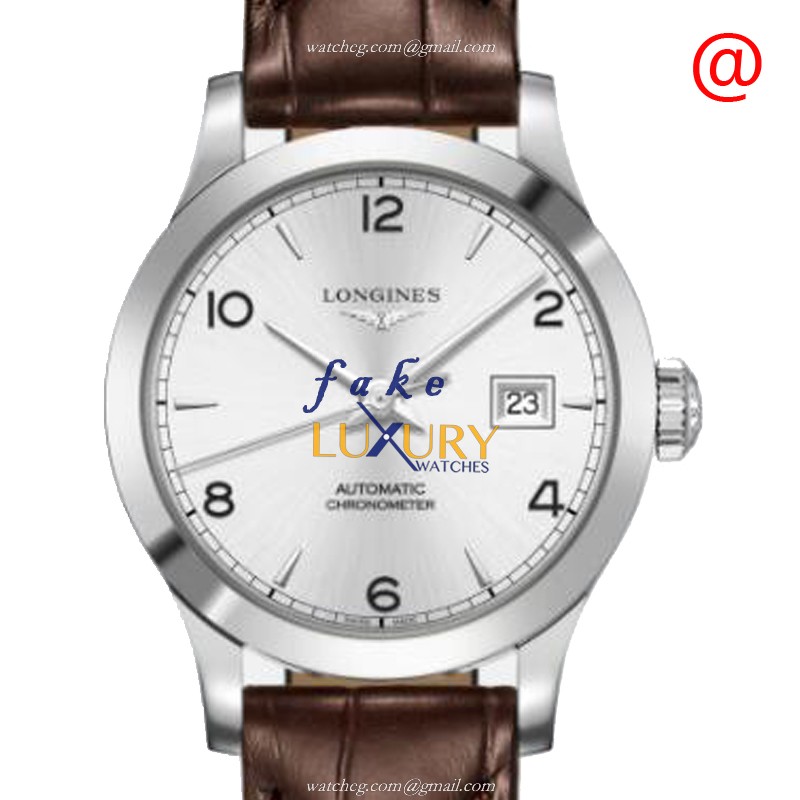 Longines L2.321.4.76.2 Replica Watch Automatic Silver Dial Steel Case Brown Alligator Strap