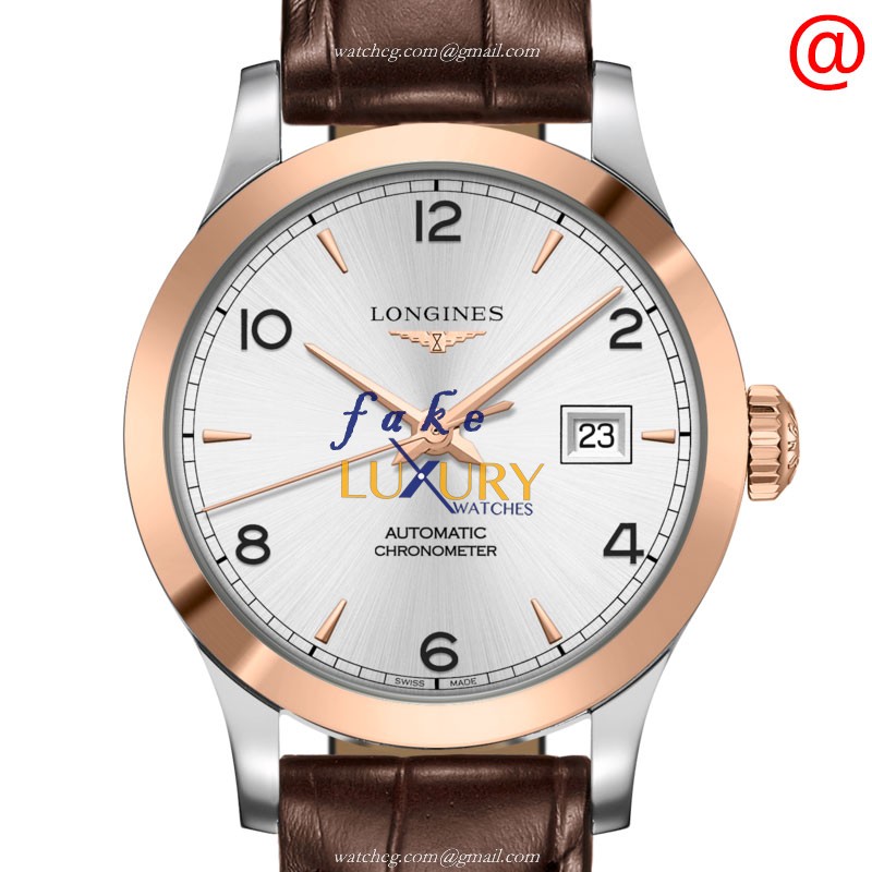 Longines L2.321.5.76.2 Replica Watch, Silver Dial, 18kt Rose Gold & Steel Case, Automatic