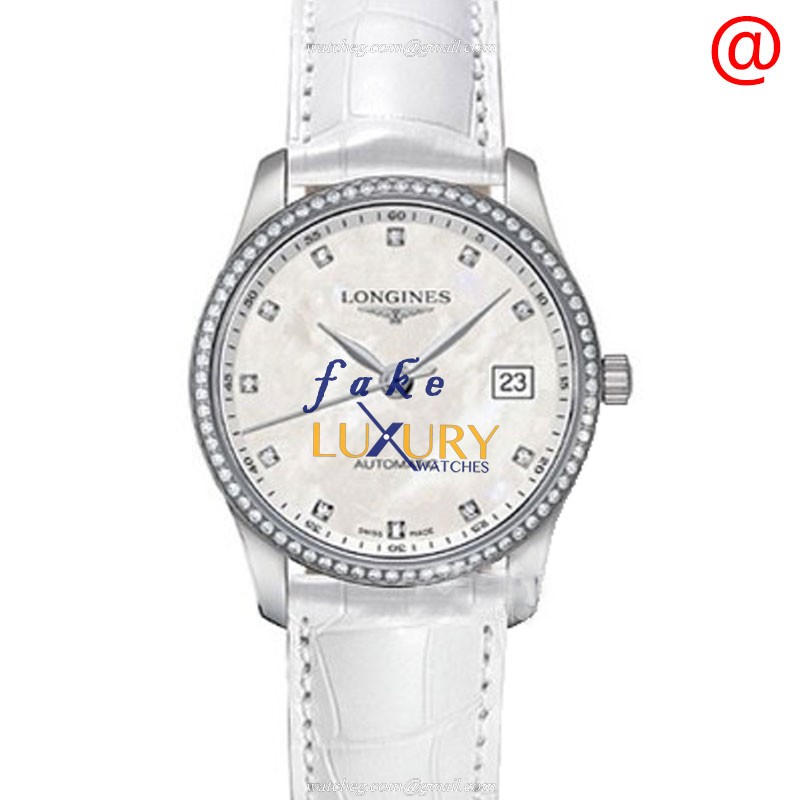 Longines L2.518.0.87.3 Master Automatic Stainless Steel Watch Replica, White Mother of Pearl Dial