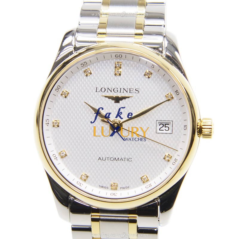 Longines L2.518.5.77.7 MASTER Replica Watch, Automatic, Silver Dial, 18kt Gold & Steel Case, 36mm