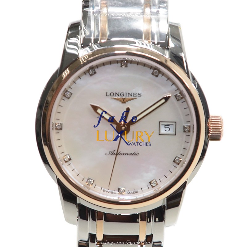 Longines L2.563.5.88.7 Saint Imier Automatic 18kt Rose Gold Steel White Dial Replica Watch