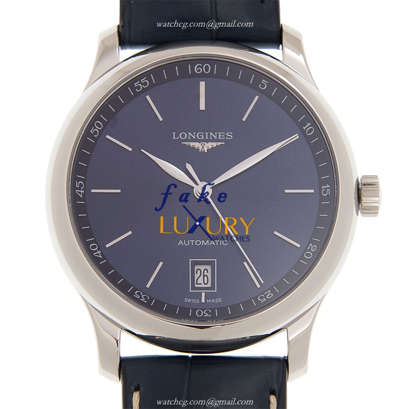 Longines L2.628.4.92.0 Swiss Automatic Replica Watch - Blue Dial, Steel Case, Leather Strap - Luxury Replica Watch