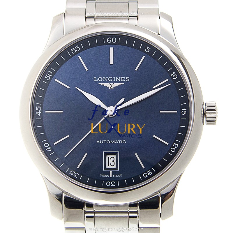 Longines L2.628.4.92.6 Master Automatic Stainless Steel Replica Watch - Blue Dial - Push Button