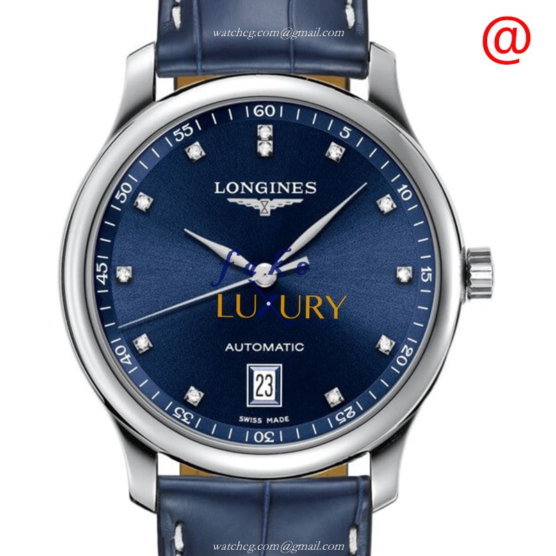 Longines L2.628.4.97.0 Master Auto Stainless Steel Replica Watch - Blue Dial, Alligator Strap