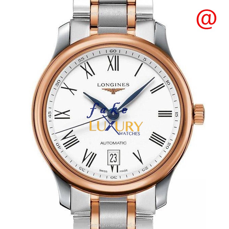 Longines L2.628.5.19.7 Master Automatic 18kt Rose Gold & Steel Replica Watch - White Dial, Silver - Luxury Replica Watch