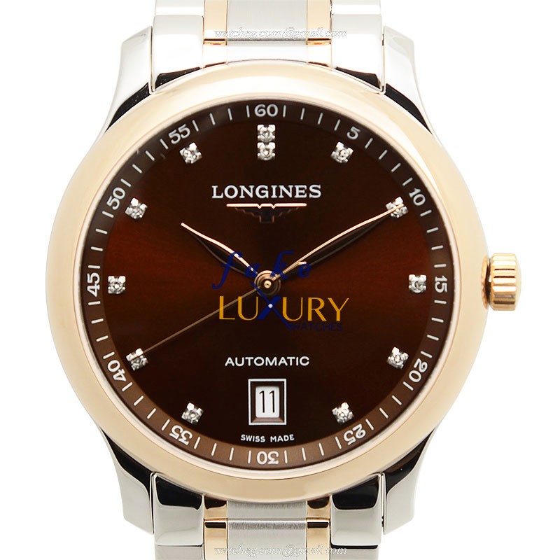 Longines L2.628.5.67.7 Master Replica Watch Automatic Movement Brown Dial Gold Plated Stainless