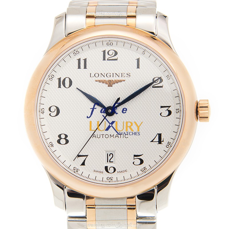 Longines L2.628.5.79.7 Master Replica Watch, 38.5mm, Automatic, Silvery White Dial, Rose Gold &
