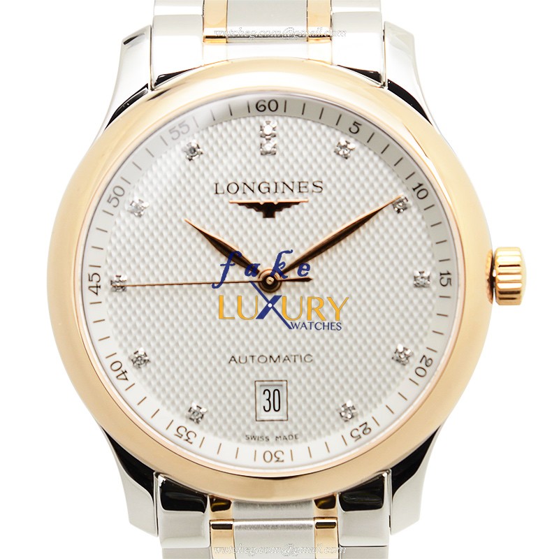 Longines L2.628.5.97.7 Replica Watch, Automatic, 18kt Rose Gold & Steel Case, Silver Dial - Luxury Replica Watch
