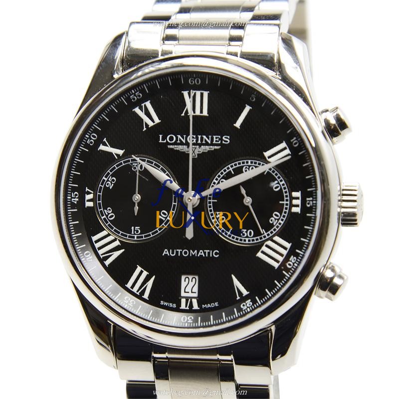 Longines L2.629.4.51.6 Master Automatic Replica Watch - Black Dial, Silver Steel Band - Luxury Replica Watch