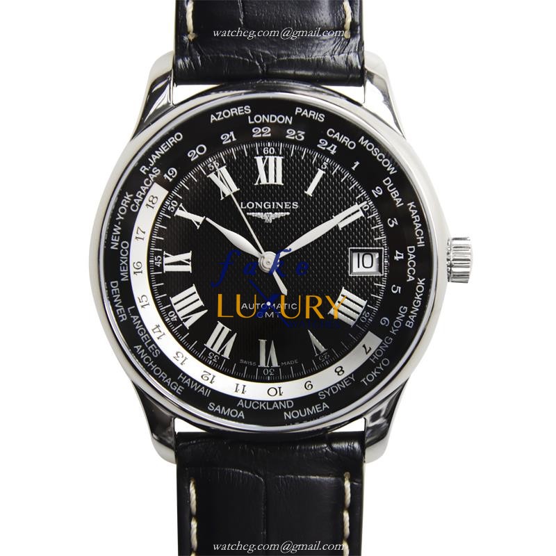 Longines L2.631.4.51.7 Replica Watch, Swiss Automatic, Black Dial, Alligator Strap, 38mm Stainless - Luxury Replica Watch