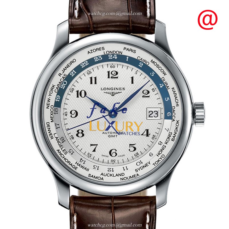Longines L2.631.4.70.3 MASTER Replica Watch, Automatic, Silver Dial, Steel Case, Brown Alligator