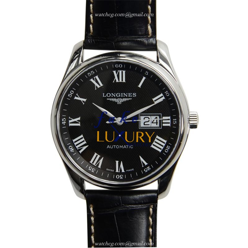 Longines L2.648.4.51.7 Master Automatic 40mm Black Dial Alligator Strap Replica Watch