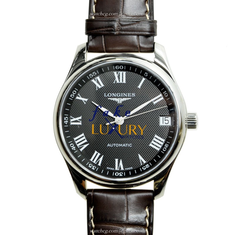 Longines L2.665.4.51.7 Master Automatic - Black Dial - Stainless Steel Case - Alligator Strap