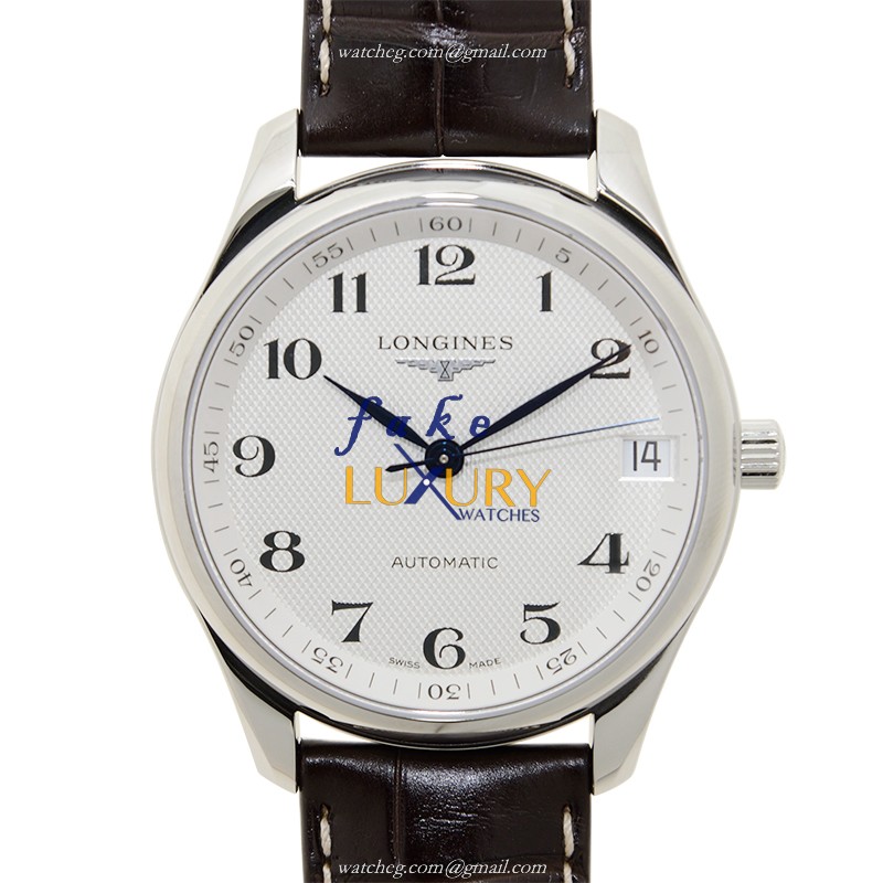 Longines L2.665.4.78.3 Master Replica Watch, 42mm Automatic, Silver Dial, Steel Case, Brown