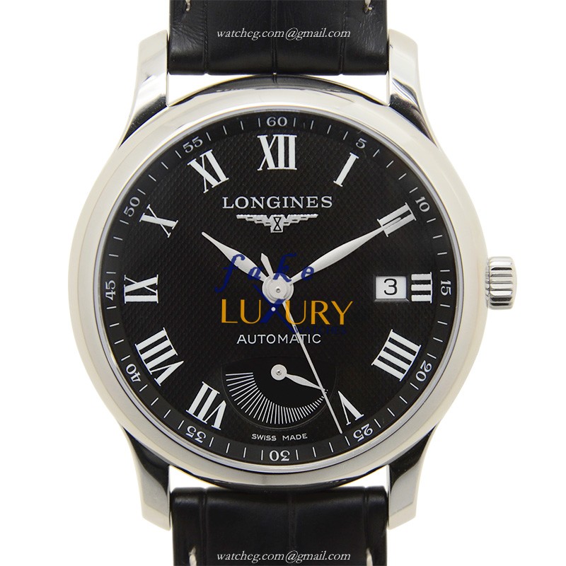 Longines L2.708.4.51.7 Master Automatic Stainless Steel Black Dial Black Alligator Strap Replica