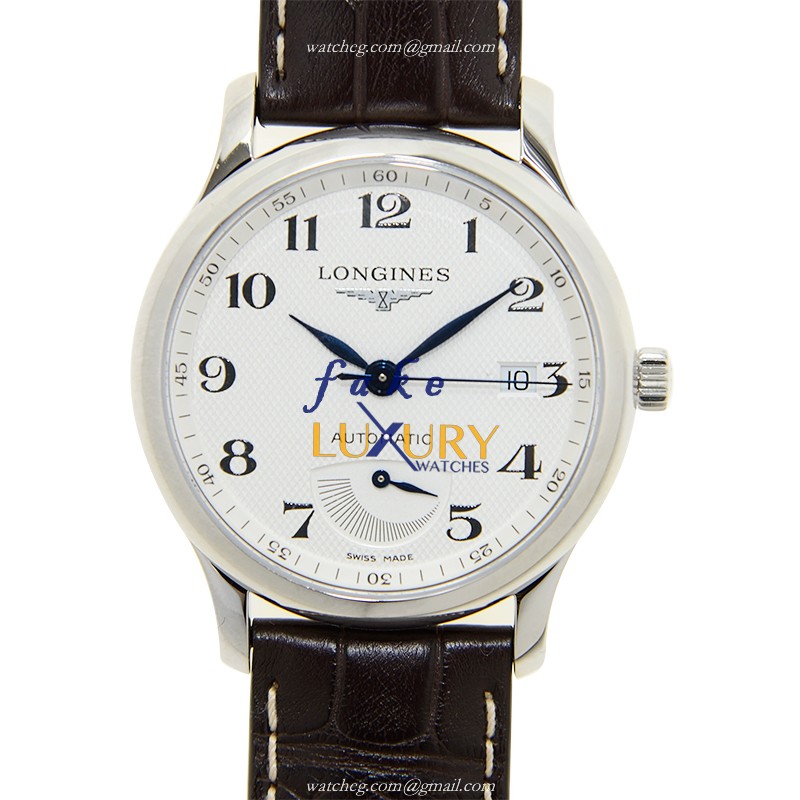 Longines L2.708.4.78.3 Master Automatic Replica Watch, Silver Dial, Steel Case, Brown Alligator