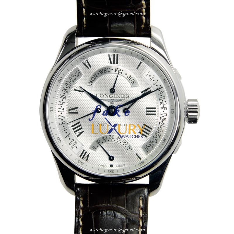 Longines L2.717.4.71.3 Master Automatic Stainless Steel Replica Watch - White Dial, Dark Brown - Luxury Replica Watch