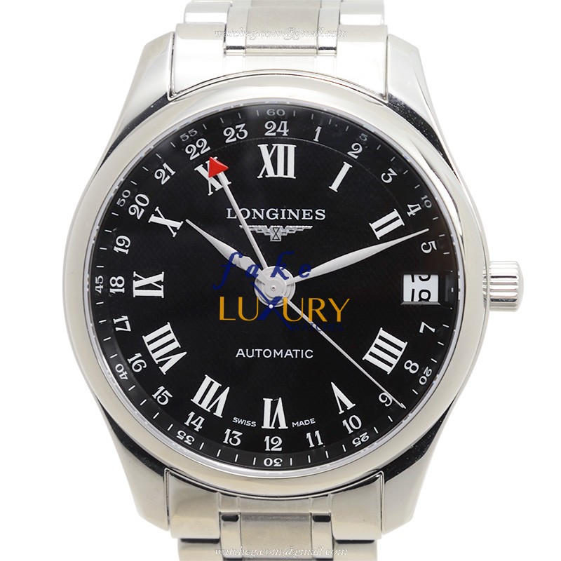 Longines L2.718.4.50.6 MASTER Automatic Black Dial Silver Steel Replica Watch