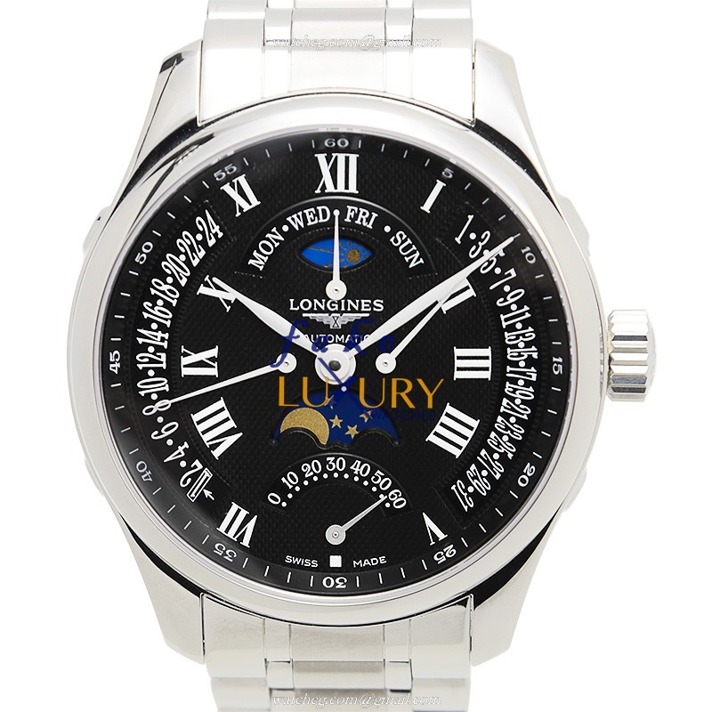 L2.739.4.51.6 - Longines Master Replica Watch Automatic Black Dial Stainless Steel - Luxury Replica Watch