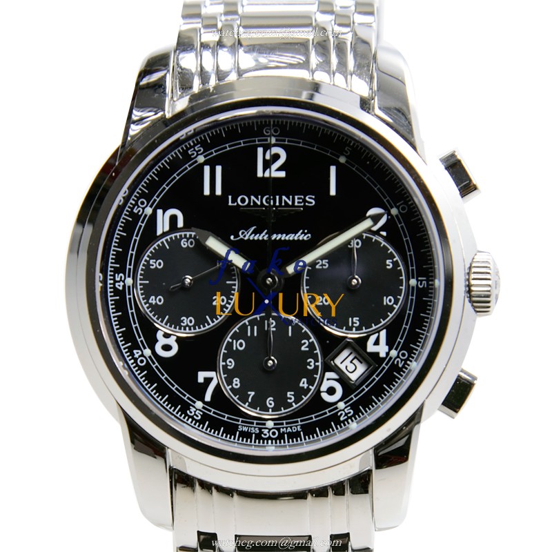 - L2.752.4.53.6 LONGINES SAINT IMIER Automatic Black Dial Replica Watch - Luxury Replica Watch