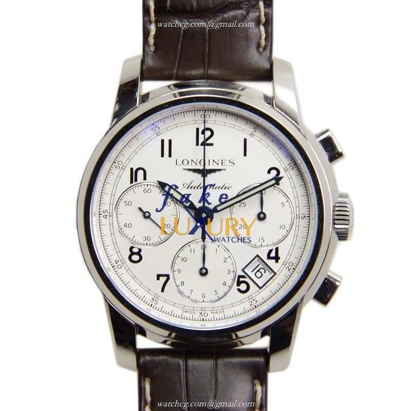 Longines L2.753.4.73.0 SAINT IMIER Automatic Stainless Steel White Dial Alligator Brown Strap