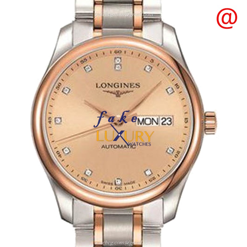 Longines Master L2.755.5.99.7 - Replica Watch - Automatic - 38.5mm - Rose Gold & Steel Case - Gold - Luxury Replica Watch
