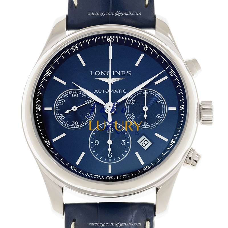 Longines L2.759.4.92.0 Master Automatic Blue Dial Leather Replica Watch