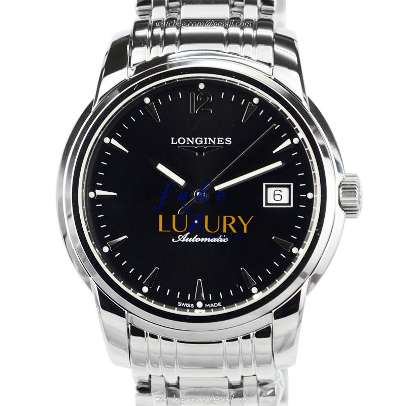 Longines L2.763.4.52.6 Saint Imier Replica Watch, Black Dial, Steel Bracelet, Automatic