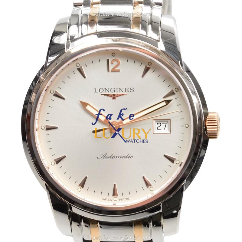 Longines L2.766.5.72.7 Saint Imier Replica Watch, Silver Dial, 18kt Rose Gold & Steel Case