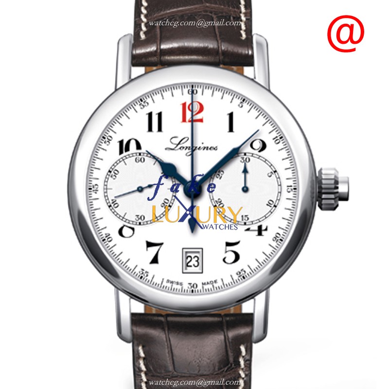 Longines L2.775.4.23.3 Automatic Stainless Steel Replica Watch - White Dial, Brown Leather Strap