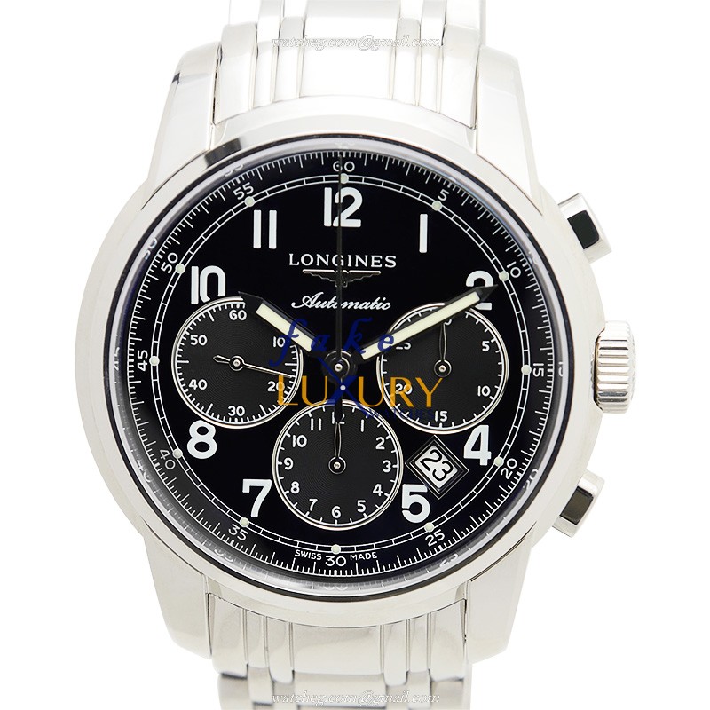 Longines L2.784.4.53.6 SAINT IMIER Automatic Stainless Steel Replica Watch, Black Dial, Silver Strap - Luxury Replica Watch