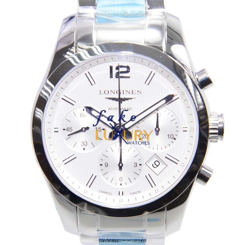 Longines L2.786.4.76.6 Conquest Classic Replica Watch With Automatic Movement, Silver Dial, Steel
