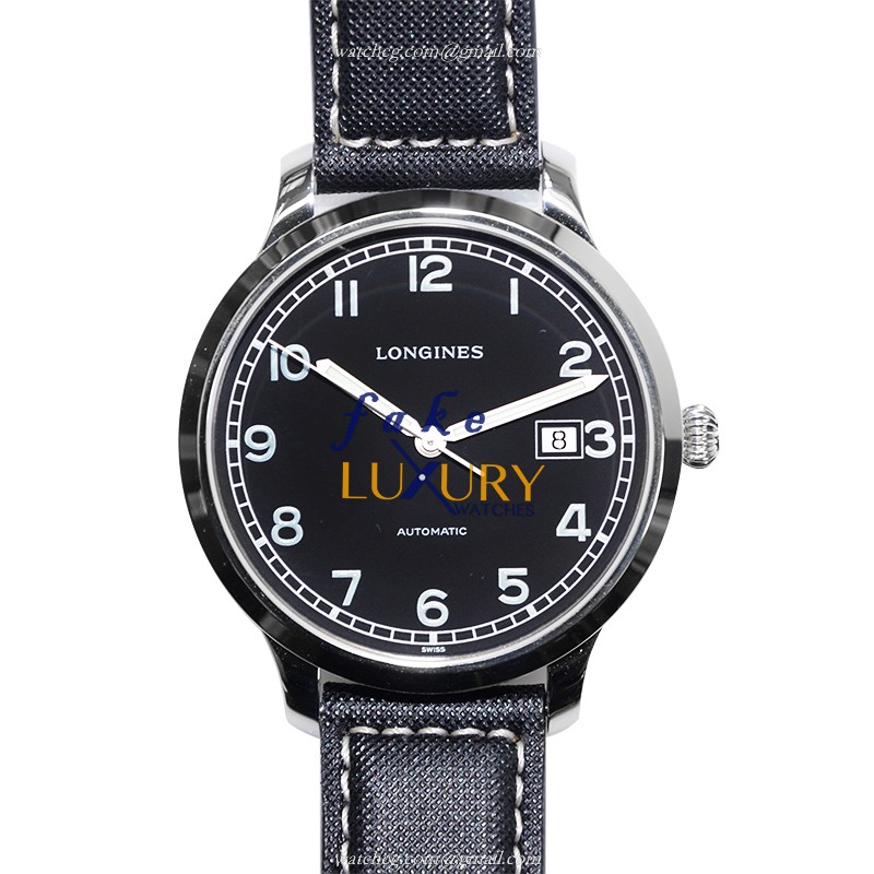 Longines L2.788.4.53.0 Heritage Replica Watch Automatic Black Dial Stainless Steel Case Black