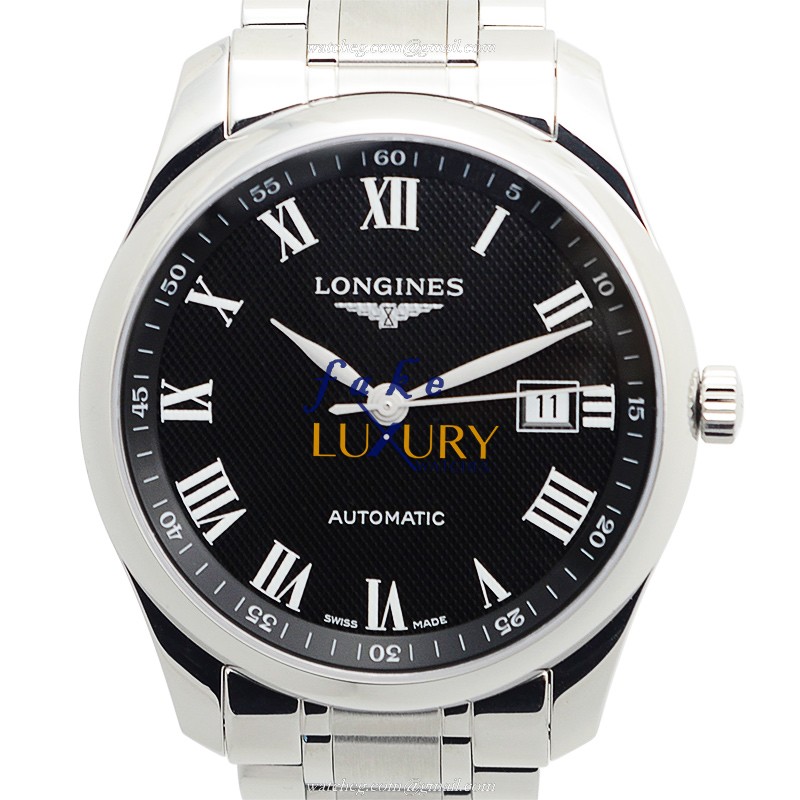 Longines L2.793.4.51.6 Master Replica Watch With Automatic Movement, Black Dial, Steel Bracelet