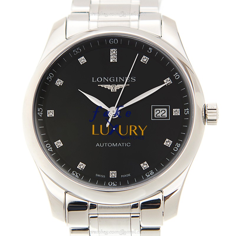 Longines L2.793.4.57.6 MASTER Automatic Replica Watch, Black Dial, Steel Case, Silver Bracelet