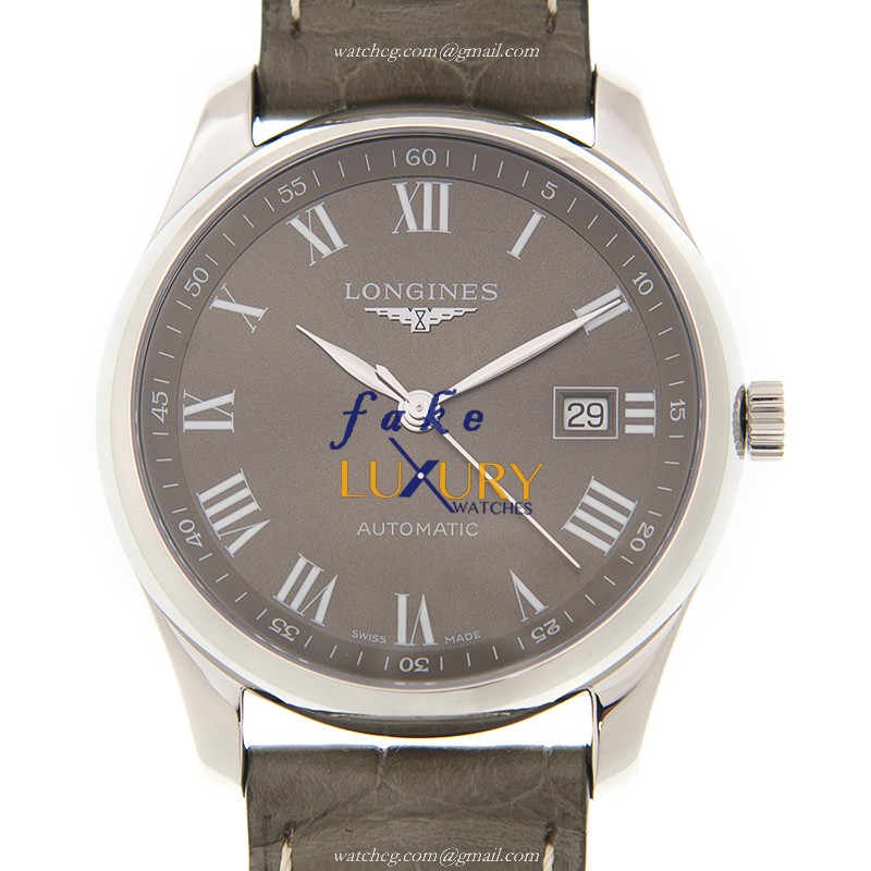 Longines L2.793.4.71.3 MASTER Automatic Brown Dial Alligator Strap Steel Replica Watch